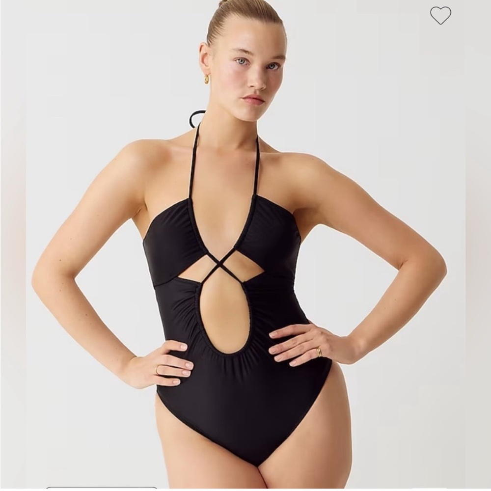 NWT J Crew cutout halter swimsuit size 6